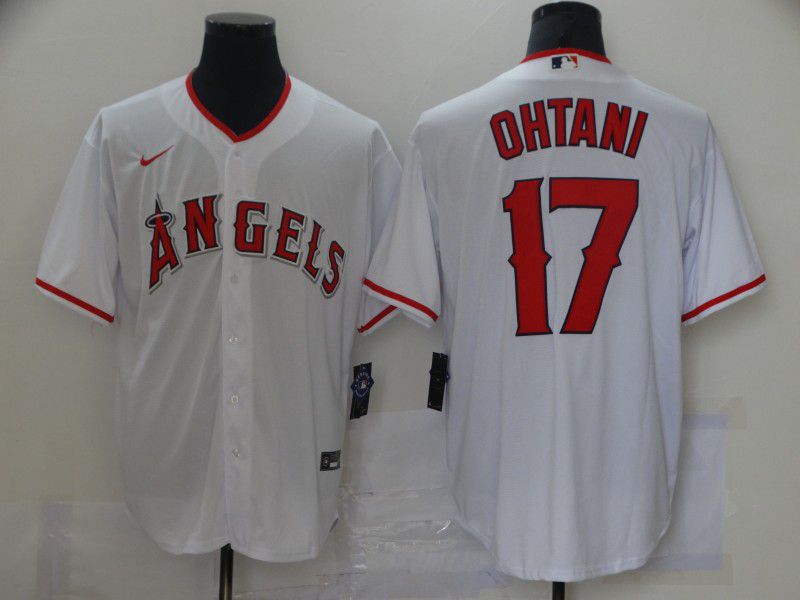 Men Los Angeles Angels #17 Ohtani White Game 2021 Nike MLB Jerseys